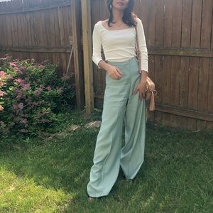 Mint high waisted wide leg trousers